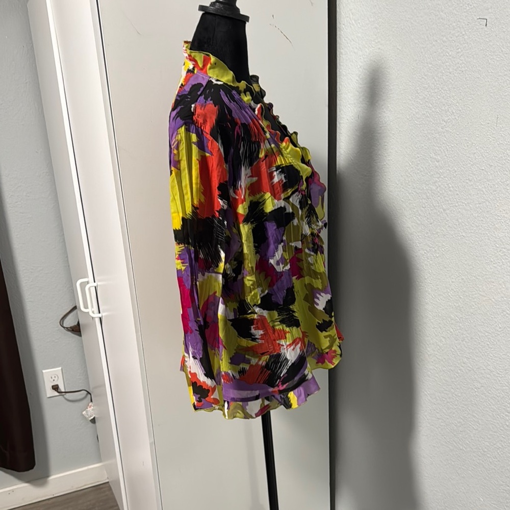 Notations Multicolor Ruffle Tie-Front Tunic - Picture 3 of 6